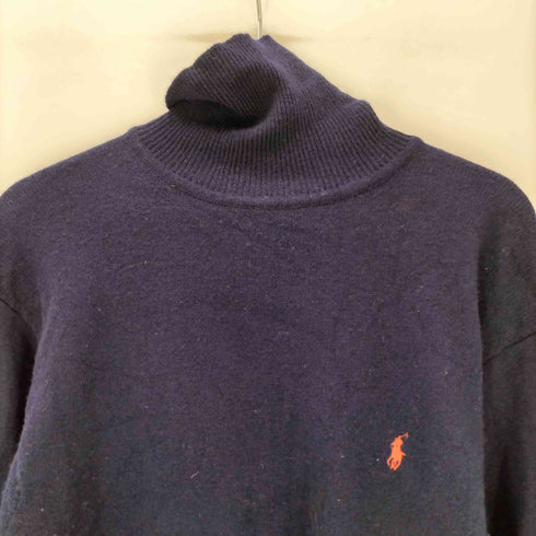 ポロバイラルフローレン Polo by RALPH LAUREN LAMBSWOOL ラムウール ポニー 刺繍 タートルネック ニット セーター メンズ import:L